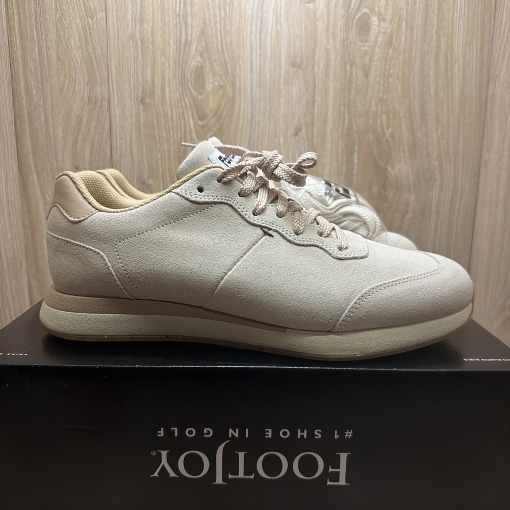 FootJoy Contour Men's Golf Shoes Size 10M Beige Suede Spikeless New 54291